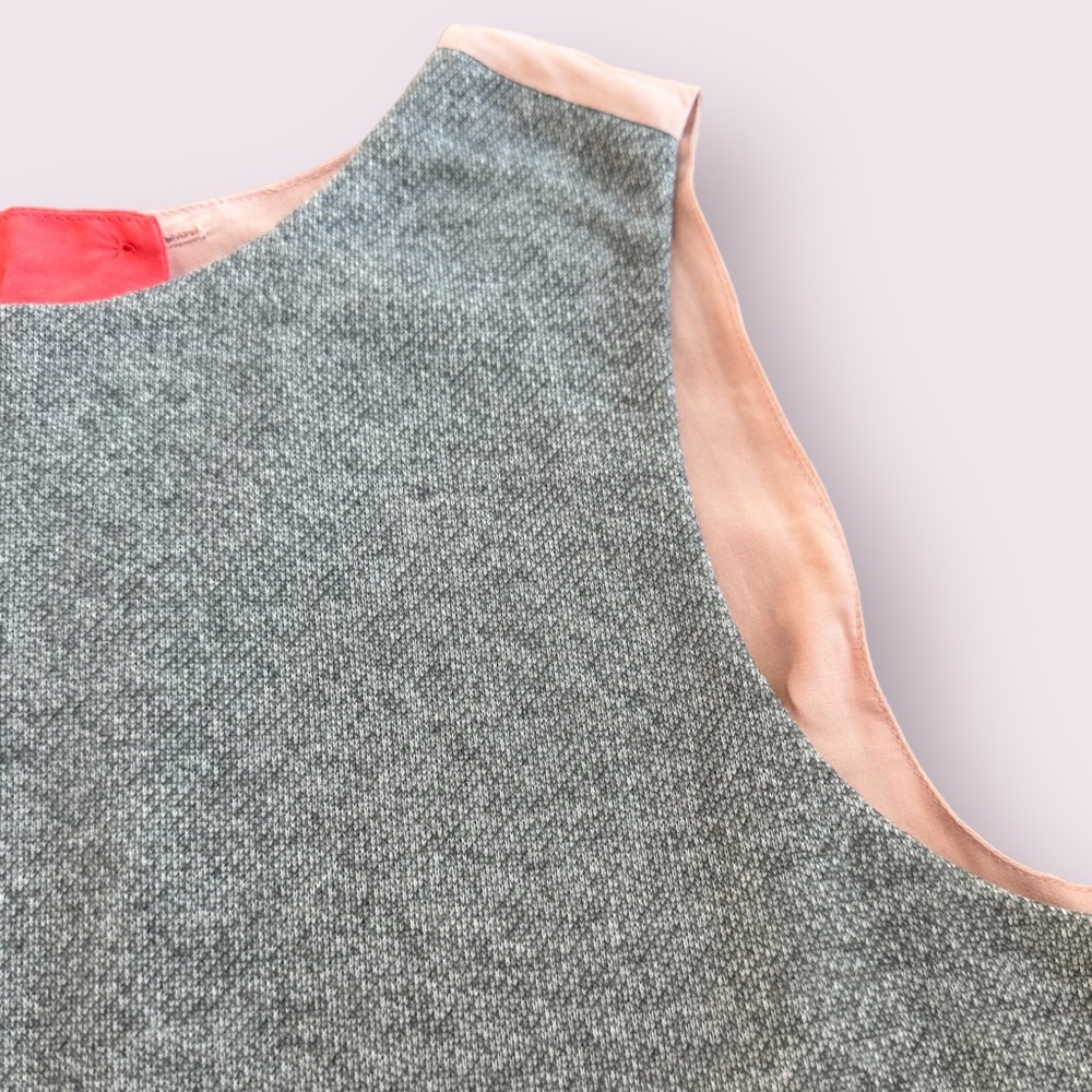 Women’s Karen Zambos Grey And Pink Open Back Mix Material Tank Top Size Large - Picture 5 of 9